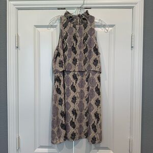 Veronica M Black and Cream Midi Dress